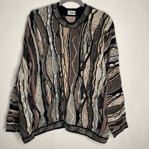 VTG 80s Cuggi Coogi Men Size L Multicolor 100% Cotton Crewneck Sweater Australia